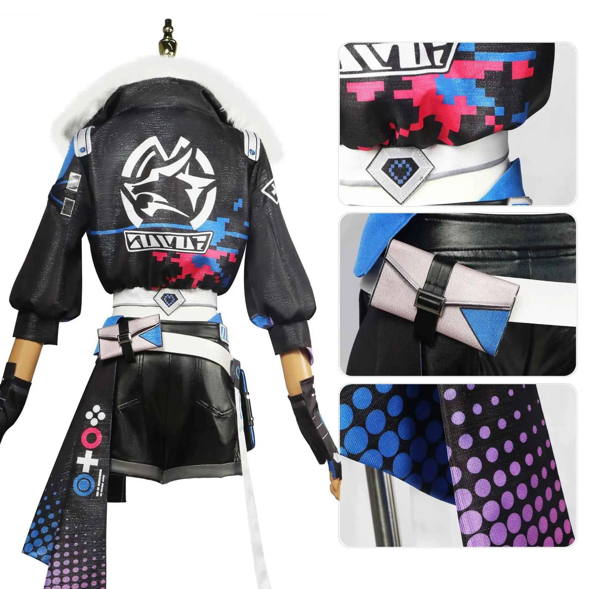 Silver Wolf Full Set Cosplay Costume Game Honkai Start Rail Silver Wolf Cosplay Costumes Wig Outfit Uniform With Accessories