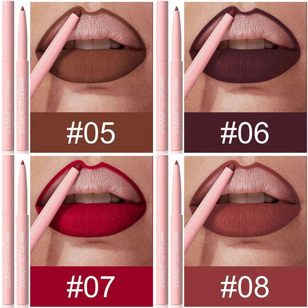 Lip Liner Lipstick Set, Waterproof Matte Durable  Non-sticky Non-transfer, Deep Red, Dusty Rose, Nude, Y2K Makeup Christmas