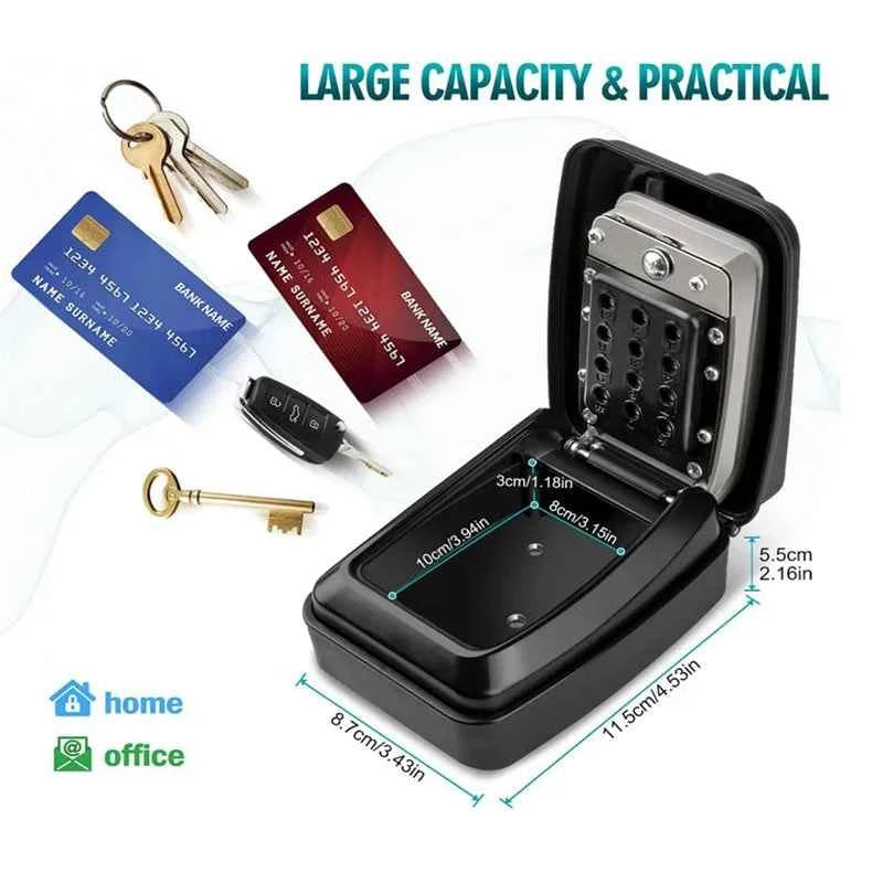 Waterproof Wall Mounted Key Safe Box Anti-theft Key Storage With Combination Password Lock Homestay Office Home Indoor Outdoor