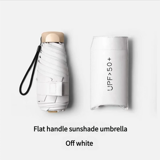 55% Off Mini Sun Umbrella Small Pocket Rain Umbrella Vinyl Folding UV Ultraviolet Protection Sun Shade Pocket Parasol Capsule