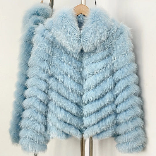 OFTBUY Natural Fox Fur Jacket Luxury Style Streetwear Lady New Winter Clothing Women Fashion Warm Thick Real Fur Coat Female