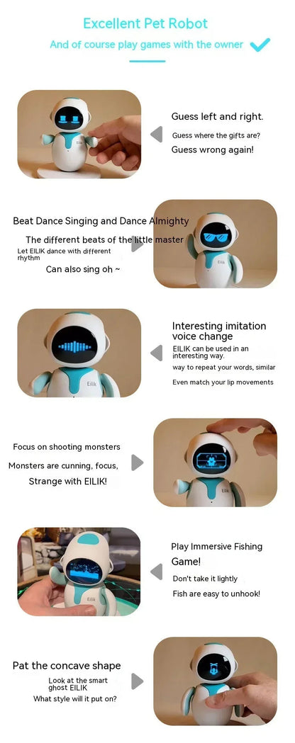 Eilik Robot Emotional Interaction Smart Companion Pet Robot Electronic Creative Custom Desktop Companion Christmas Toys Gifts SS69