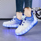 Children's LED Roller Skate Shoes with Two Wheels