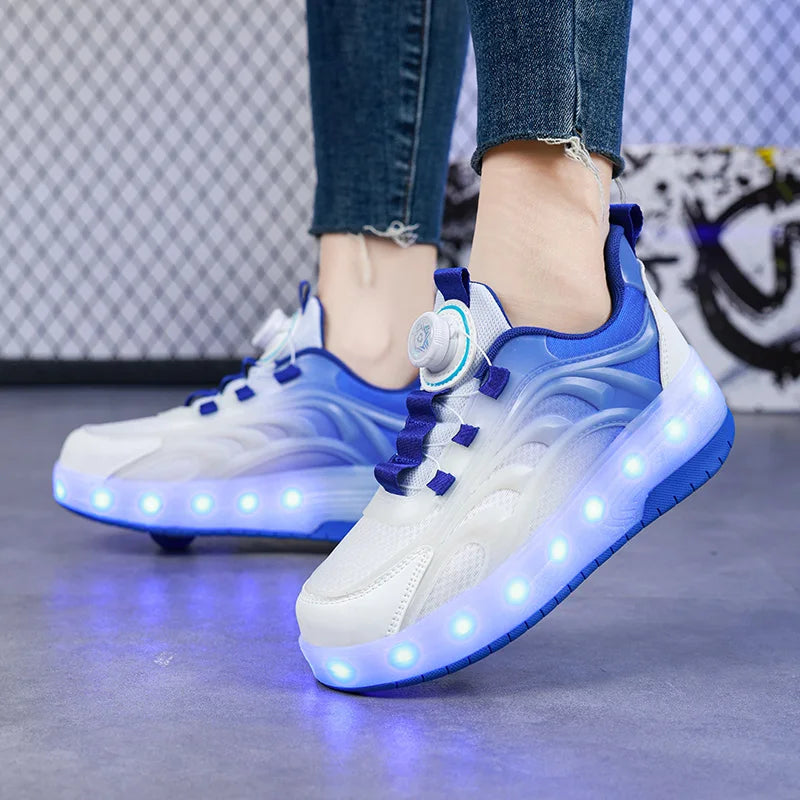 Children's LED Roller Skate Shoes with Two Wheels