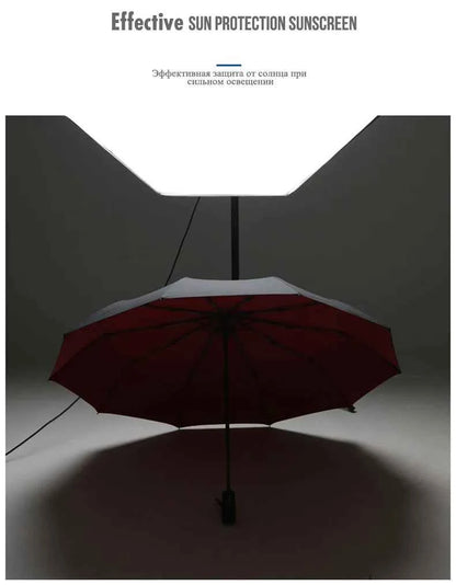 Umbrella Extra Large Ten Bone Large Double Umbrella Triple Large Folding Sunshade Umbrella Men's and Women's Business Umbrella T