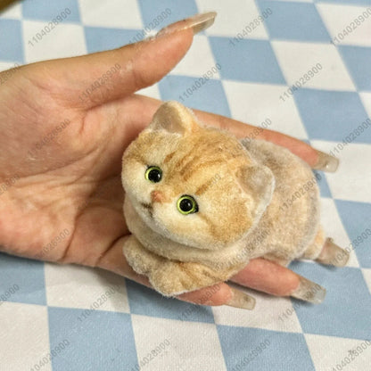 Handmade Kitty Cat Taba Squishy Silicone Fuzzy Kitten Soft Cat Mushy Squeeze Toy Mochi Toy Hand Relax Stress Release Gift Toy SS69 33.69 Light Grey