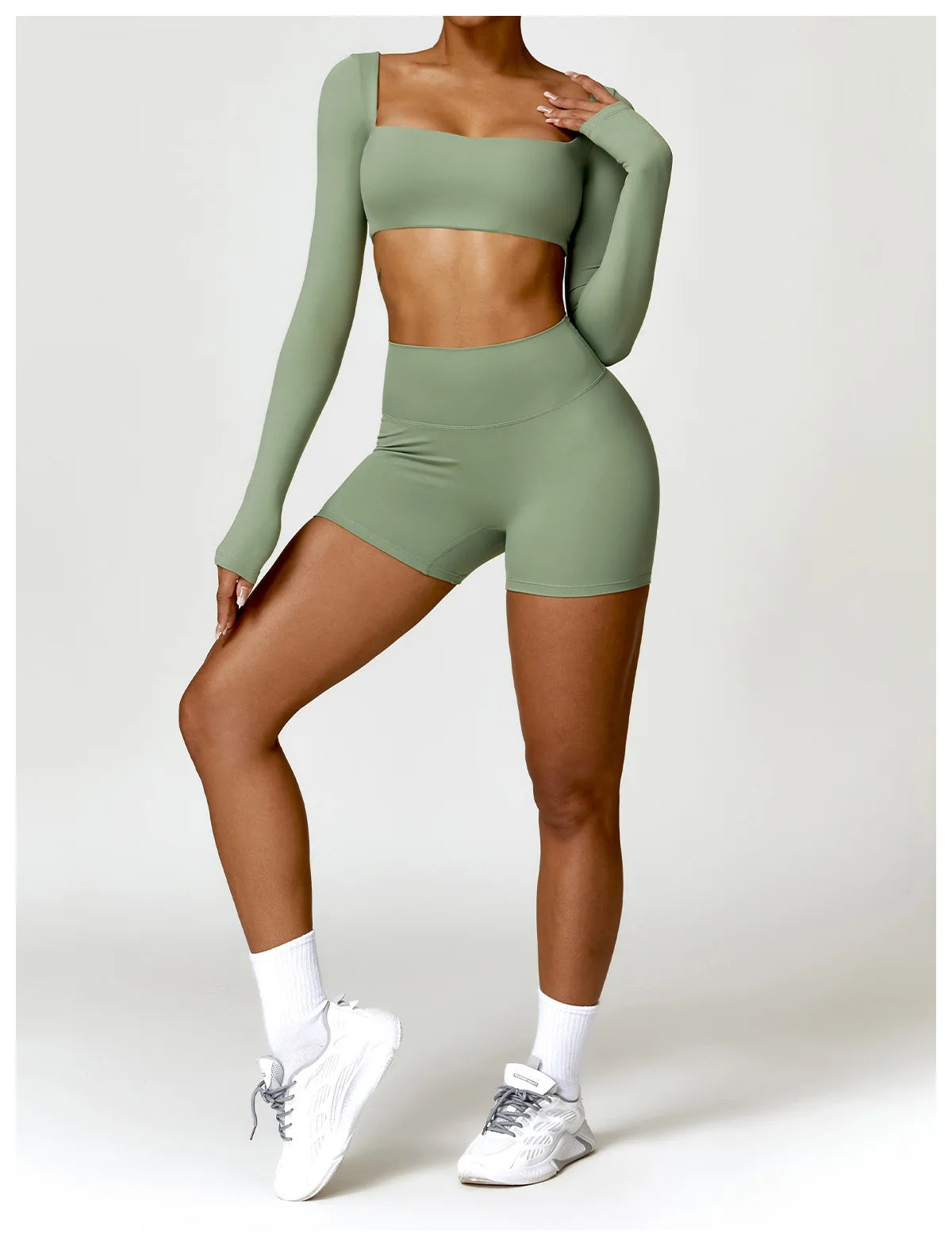 2PCS Yoga Suit Sports Set Women Quick-Drying Gym Set Women Tracksuit Running Workout Long Sleeve Sports Shirt Yoga Clothing SS69