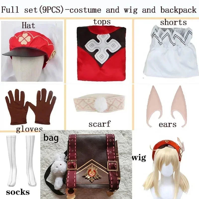 Genshin Impact Klee Cosplay Costume Set with Wig