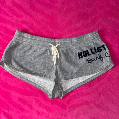 Y2K Summer Gothic letter Pattern Printed Sports Shorts Zipper Women's Slimming Running Fitness Breathable Fitness Sportswear emo SS69