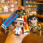 Michael Jackson Figure Keychain Classic Music Idol Pendant Mini Doll Keyring Fans Collectible Key Chain Gift