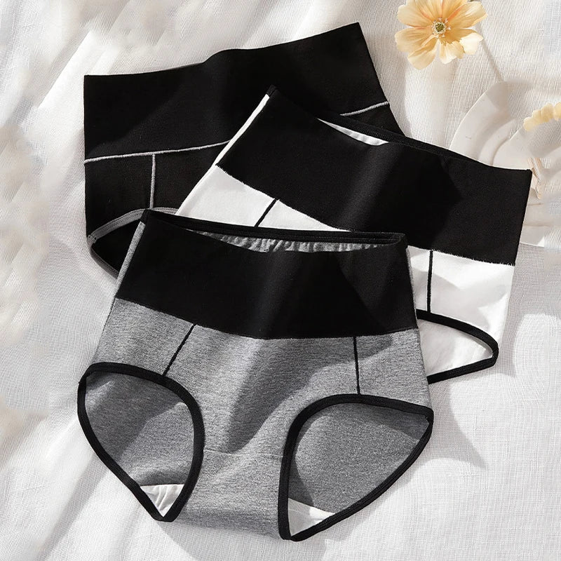 3Pcs/Set Cotton Women's Panties High Waist Body Shaper Underwear Plus Size M-4XL Underpants Soft Panty Slimming Female Briefs SS69 14.69 6246-3 Mix Color / L(45-55KG) / 3pcs