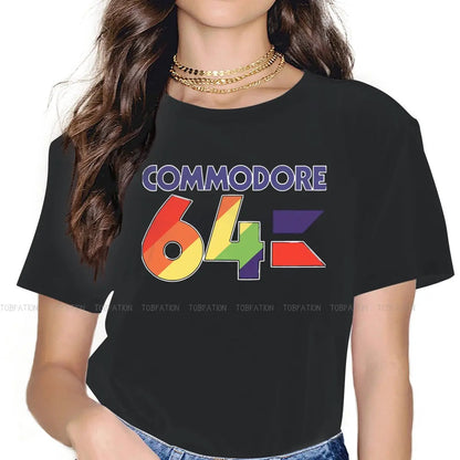 Colorful O Neck TShirt Commodore 64 Computer Fabric Original T Shirt Woman's Tops 5XL Fluffy SS69 21.69 black / S
