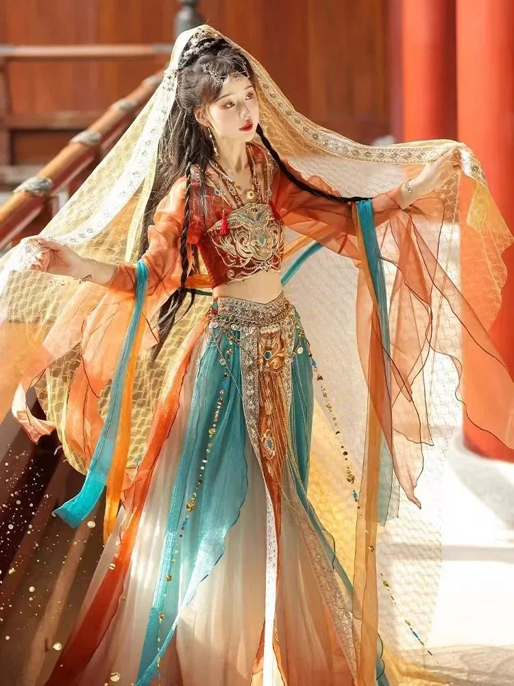 Dunhuang Feitian Western Princess Clothes Hanfu Exotic Photography Photo Chinese Style Dance Costume Hanfu Women China Clothing SS69