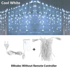 3.5M-40M LED Icicle Curtain String Fairy Lights Garland Outdoor Christmas Lights New Year Birthday Wedding Street Holiday Decor
