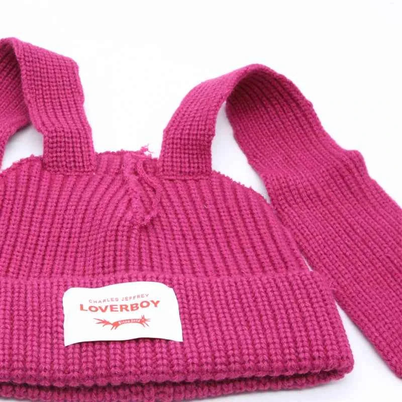 Long fox Ears Knitted Hat Men Women Rabbit Ear Warm Crochet Beanies Kpop Hip Hop Hat Winter Skullies Cap Y2k Christmas Gifty