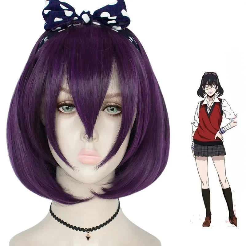 Anime Kakegurui Yomotsuki Runa Cosplay Costume JK School Girl Yumeko kishima Jacket Hoodie Coat Halloween Carnival Outfit SS69 51.69 5-Wig / XS（old） / Kakegurui