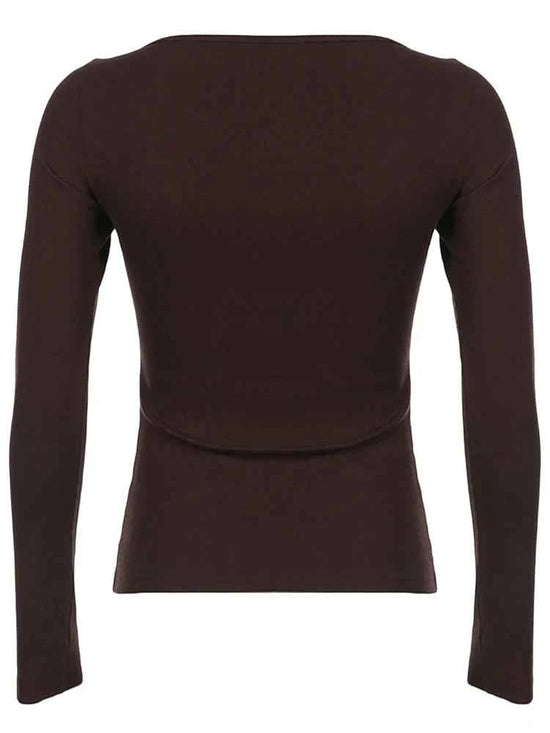 Y2k Women's Long Sleeve Knitted Tops Lace Stitching Neckline Knitwear Bowknot Decoration Slim-Fit Tshirt Pullovers Clubwear