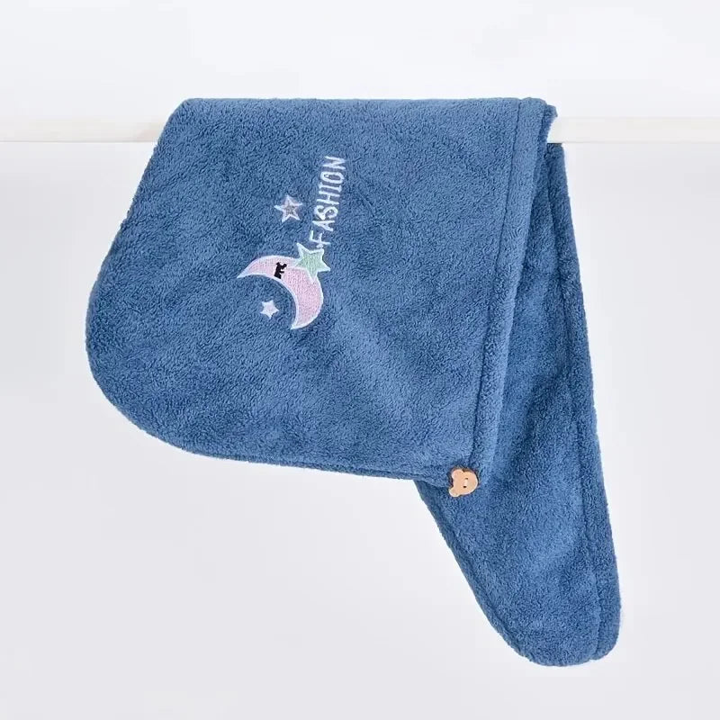 1pc Quickly Dry Hair Hat Super Absorbent Soft Bathroom Women Head Towels Girls Cute Hair Towel Hair Dry Wrap Bonnets SS69 7.69 moon