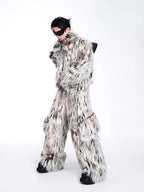 Mauroicardi Men's Faux Fur Wide Leg Pants