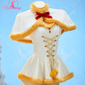 MOBBUNNY Women Frieren Derivative Winter Christmas Sexy Cosplay Costume Set Off-the-shoulder Bodysuit with Cape and Socks