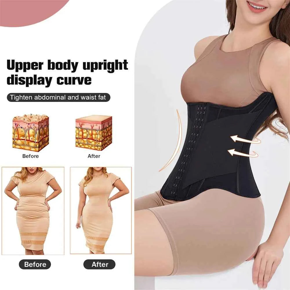 MiiOW U-shaped Waist Trainer Corset Women Buttoned Shapers Breast Lifted Waist Trainer Steel Bone Slimming Breathable Shapewear