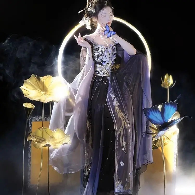 Feitian Hanfu, exotic style photo taking clothing, travel photography, Western Regions dance performance, clothing photography, SS69 112.69 Pair lower Skirt bra / M