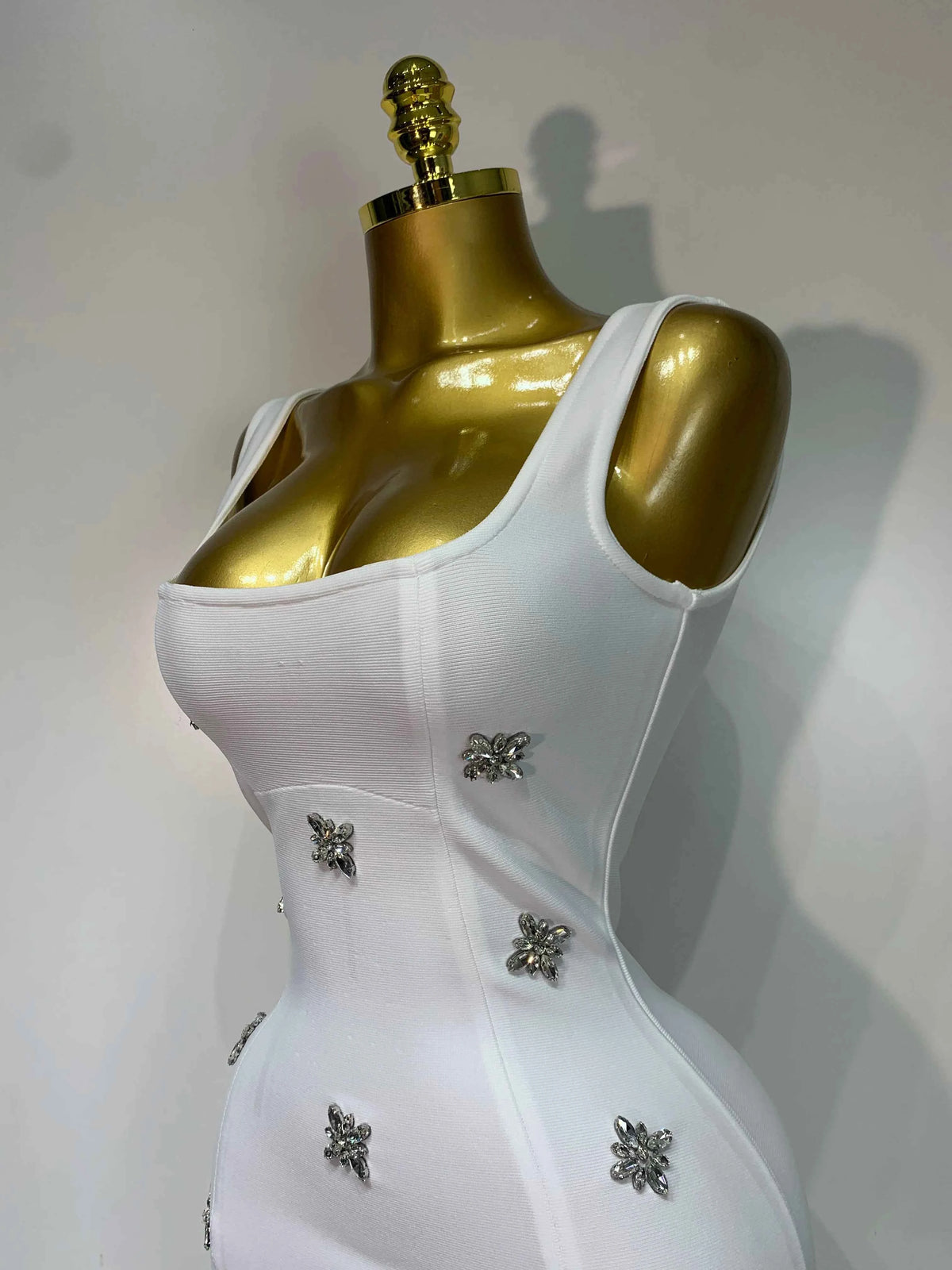 Women Sexy Square Collar Sparkly Rhinestone Bodycon Mini Bandage Dress Celebrate Evening Party Elegant Luxury Birthday Dress
