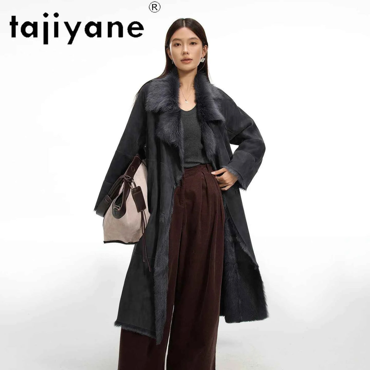 TAJIYANE Natural Tuscany Sheepskin with Wool Attached Coats Long Real Fur Coat Woman Clothing High Quality Winter Outerwear 2025