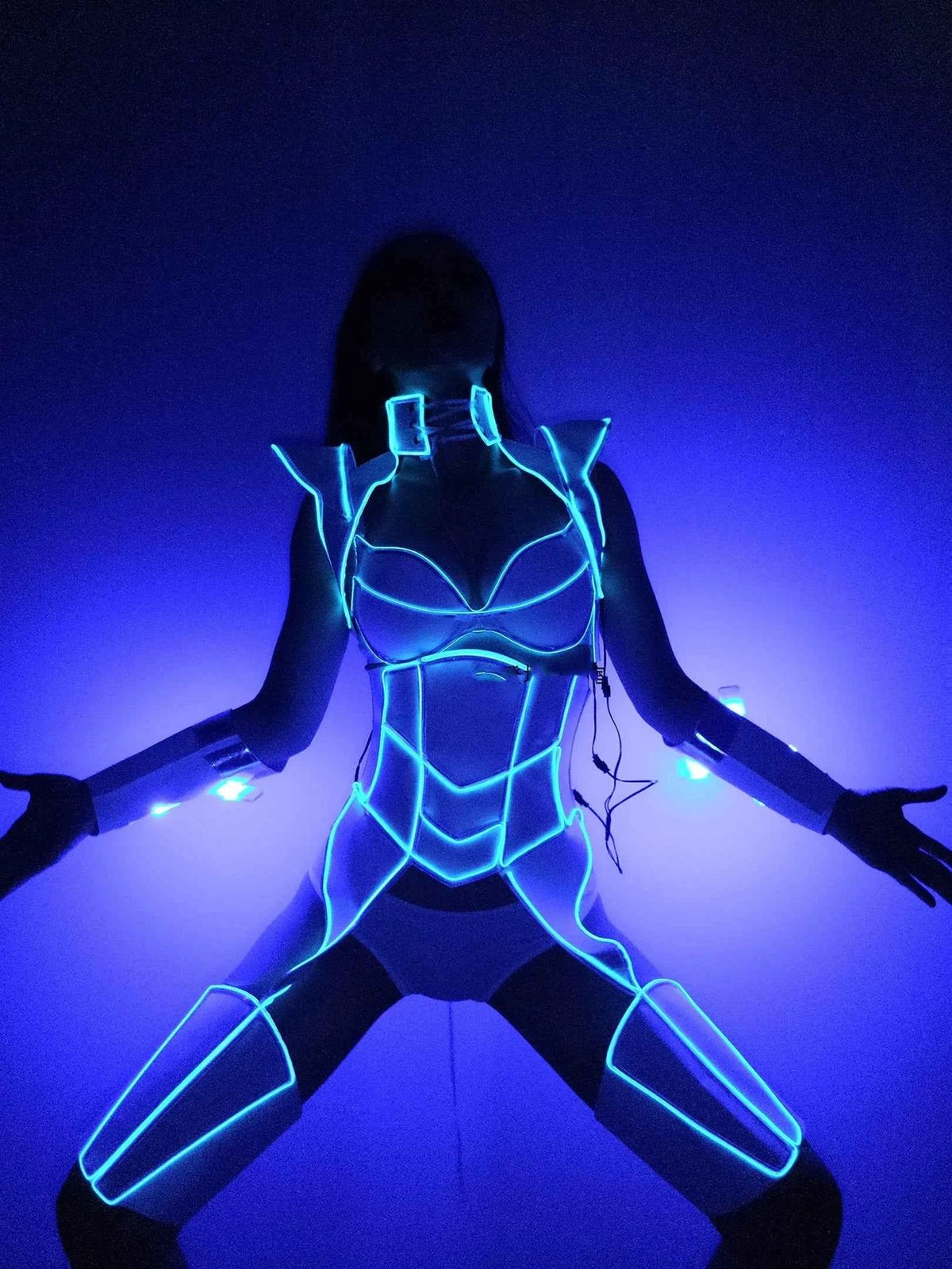 Luminous stage dance wear Sexy Future technology Led light up costume party girl nightclub dancer costume