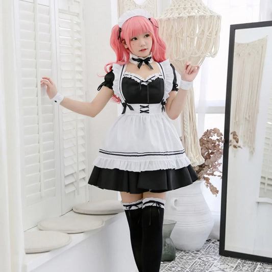 Black Pink Lolita Maid Costumes Cute Girls Women Lovely Maid Cosplay Costume Animation Show Japanese Outfit Dress Clothes S-5XL - SS69