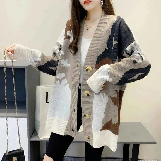 Autumn Winter Cardigan Sweater Women Knitted Coats Fashion Female Long Sleeve Loose Casual Knit Jackets Cardigans Tops Knitwear