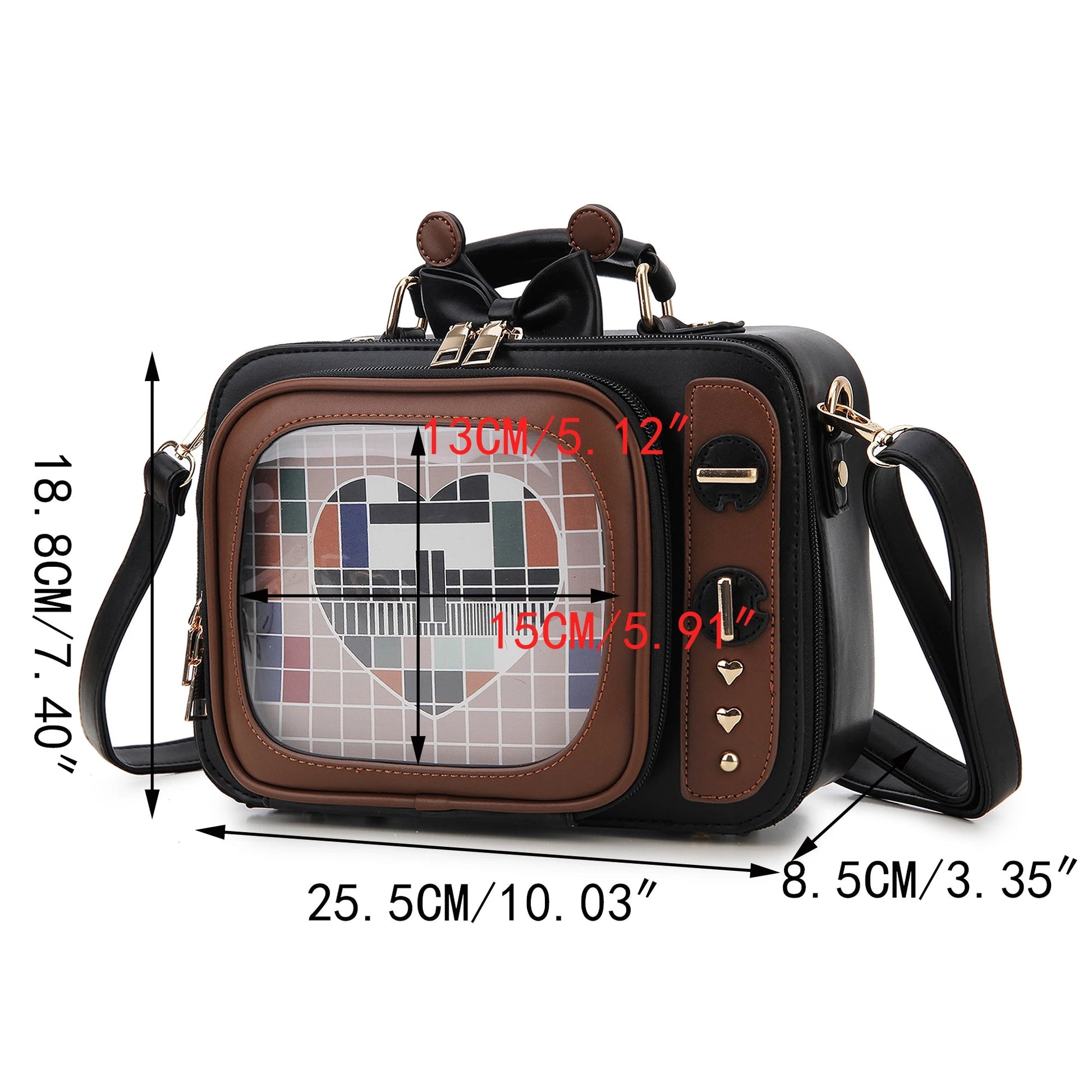 Novelty Tv Shape Ita Bag Retro Television Women Shoulder Bag Design Ita Backpack with Inserts Gilrs Crossbody Bag SS69