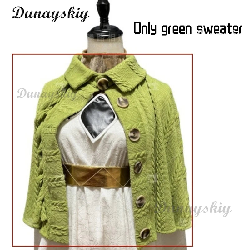 Sylphiette Greyrat Cosplay Costume Wig Anime Mushoku Tensei Cute Suit Dress Jobless Reincarnation Green Sweater Halloween
