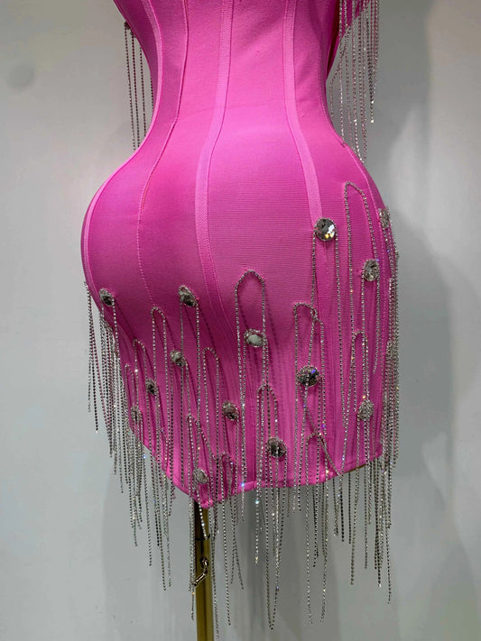 Women Sexy Backless Spaghetti Strap Bodycon Sleeveless Bandage Dress 2025 Elegant Prom Gown Club Evening Party Birthday Dresses