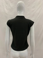 Women's Beige Chinese Style Cheongsam Blouse Vintage Mandarin Collar Short Sleeve Crop Top with Frog Button Keyhole Asymmetrical