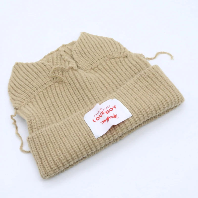 Long fox Ears Knitted Hat Men Women Rabbit Ear Warm Crochet Beanies Kpop Hip Hop Hat Winter Skullies Cap Y2k Christmas Gifty