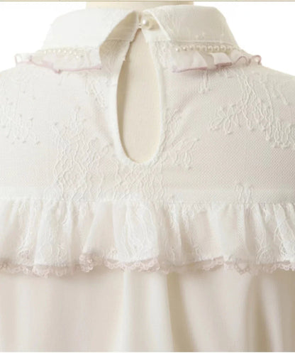 Japanese Liz Mine Women's Shirt Summer Off Shoulder Big Bow Short Sleeve Top Cute Girl BlousesHigh Waist Skirt 2 Piece Skirt Set SS69