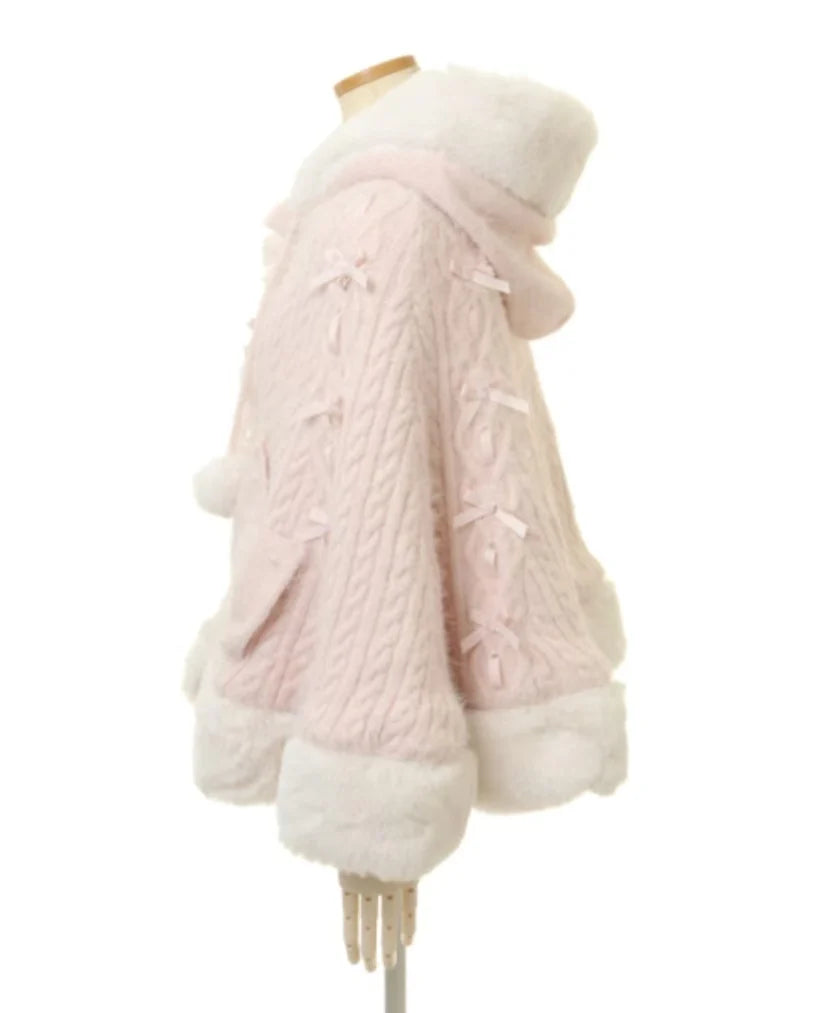 Godivana Lolita Faux Fur Cape with Batwing Sleeves