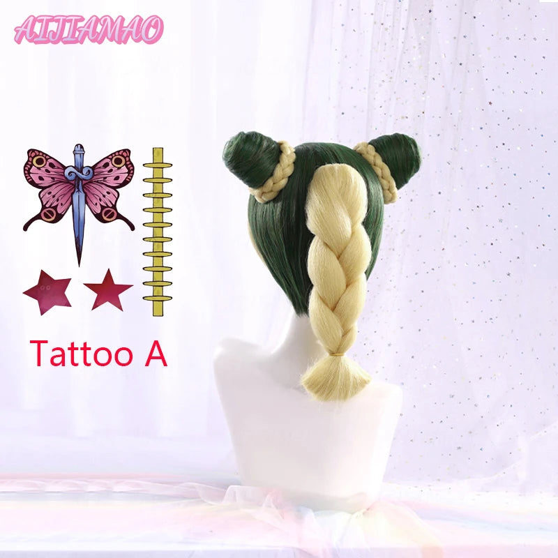Bizarre Adventure Kujo Jolin Cosplay Wig Jolyne  Short Heat Resistant Synthetic Hair Party Wigs + Wig Cap
