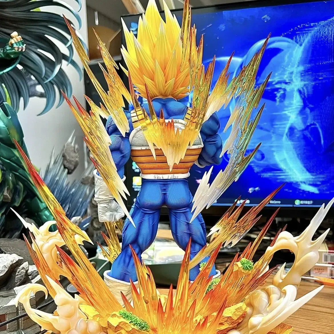 36cm Dragon Ball Gk Model Anime Figure Super Saiyan Vegeta 1:6 14.2inch Majin Vegeta Large Statue Room Decor Ornament Gift Toys SS69