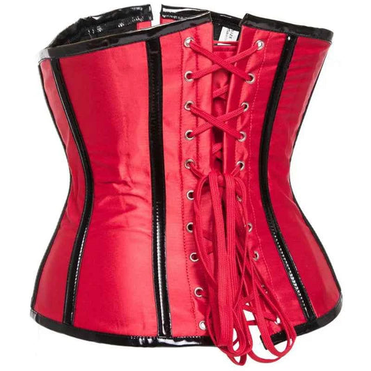SS69 Red Steampunk Underbust Corset with Zipper and Belt Buckle