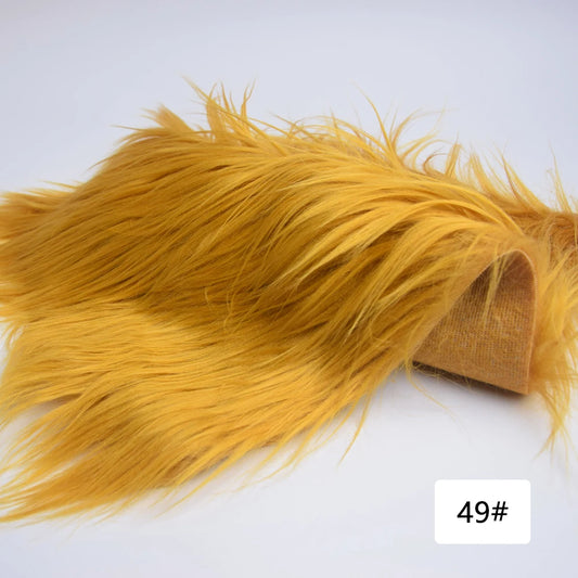 SS69 Faux Fur Fabric 8cm Long Pile 25x45cm Sheet for Cosplay and Patchwork