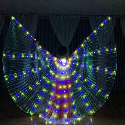 Belly Dance LED Isis Wings Both Sides Fluorescent Butterfly Performance Belly Dancing Bellydance Carnival Led Costumes Shows