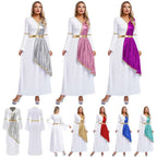 Woman's Greek Aphrodite Nymph Halloween Cosplay Costume Shiny Bell Long Sleeve Maxi Robe Dress Church Choir Prayer Gown
