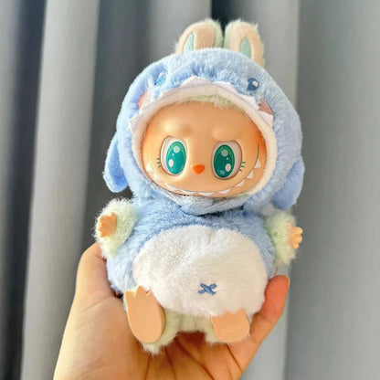 17cm Mini Plush Doll's Clothes Outfit Accessories for Korea Kpop Labubu Dolls Sit Party Overalls Clothing Gift （Only clothes） SS69