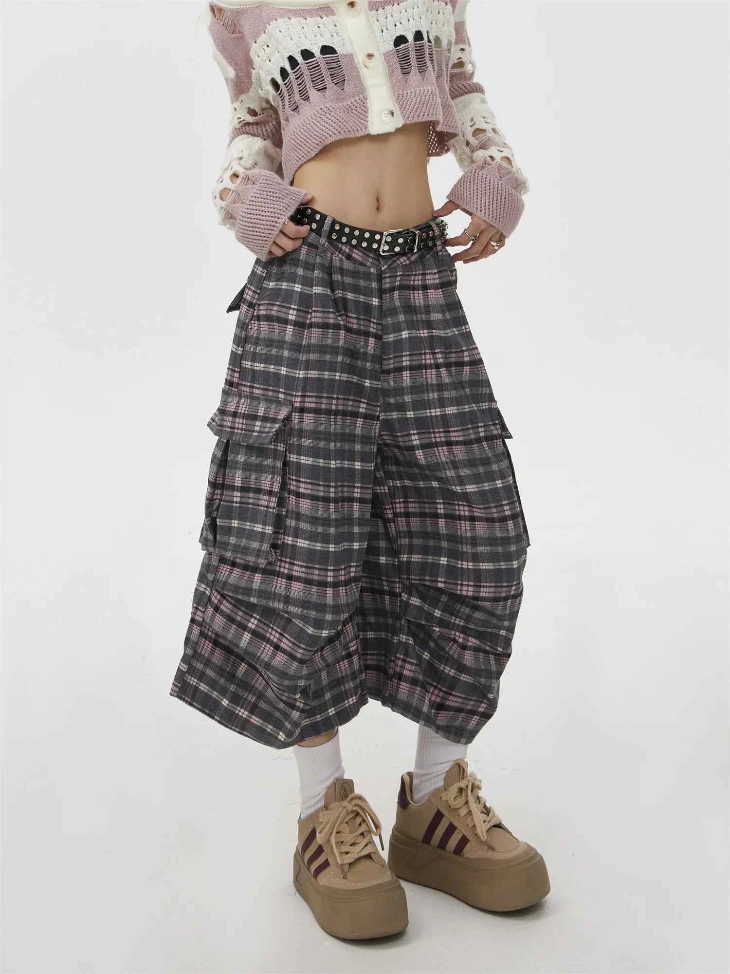 Summer Women Abi Goblin Core Plaid Jorts Harajuku Y2k Streetwear Shorts 2000s Aesthetic Pants Japanese Grunge Cyber Punk Tomboy