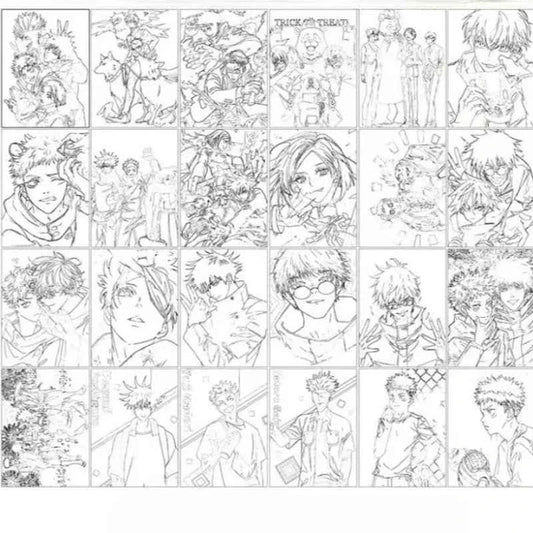 24pcs Jujutsu Kaisen Characters Colorful Cartoon Art Book for Drawing and Improving Your Skills