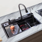 Nekjcag 304 Stainless Steel Single Bowl Sink with Waterfall Faucet