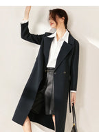 SENTUBILA Women's 100% Wool Long Wrap Coat with Belted Waist
