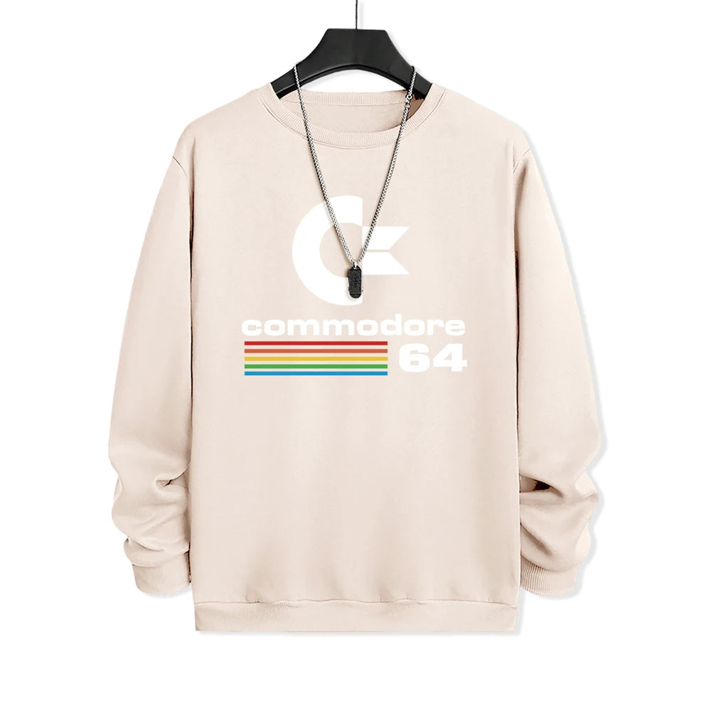 Commodore 64 Fun Logo Printed Hoodies Mens Oversized Pullover Hoody Loose Comfortable Clothes Fleece Casual Hoody Men Warm SS69 25.69 Beige / XXL